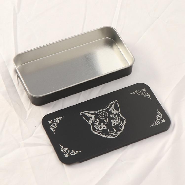 Portable Tarots Card Box Astrologys Divination Storage Case Iron Tarots Card Storage Case for Witches Decoration