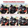 Coprivolante in Pelle PU Stile Fibra di Carbonio 37-38cm Universale Antiscivolo Traspirante per Decorazione Interni Auto