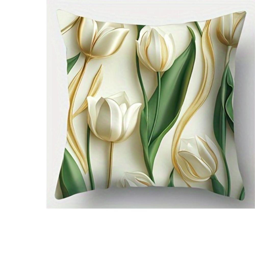 Green & Gold Leafy Elegance PillowcasesLiving Room Sofa Cushion Cover, Soft and Comfortable, Bedroom Room Decoration