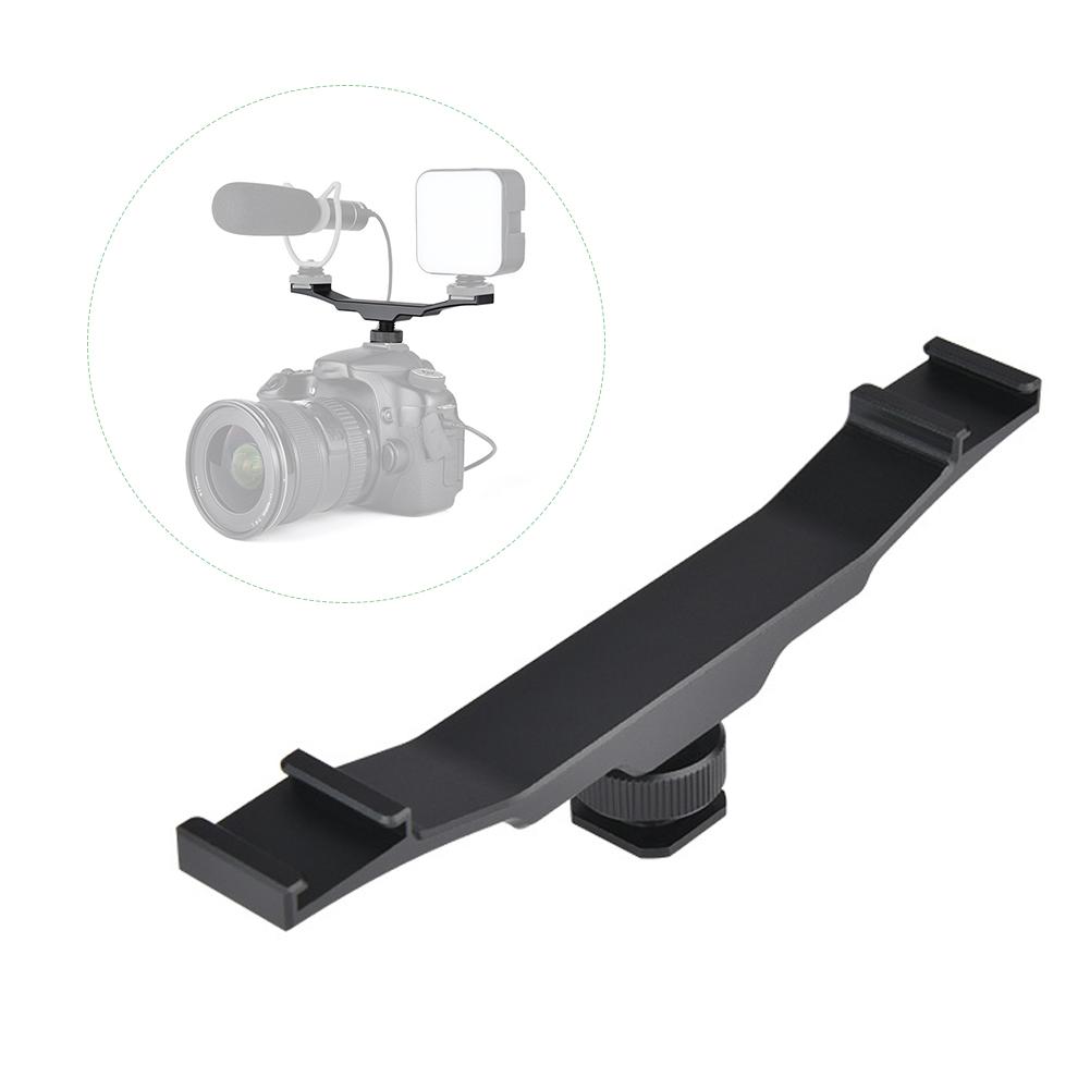 Double End Cold Shoe Mount Bracket Extension Rod for Camera Flash Fill Light Microphone Holder