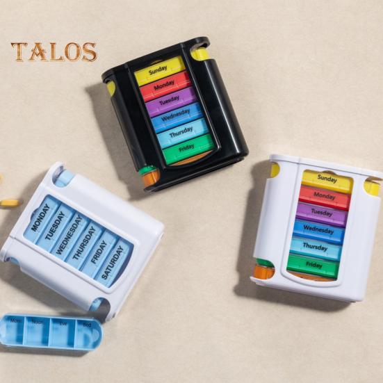 Pillendose, Medikamenten-Aufbewahrungsbox mit mehreren Fächern, BPA-frei, wasserdicht, feuchtigkeitsbeständig, wöchentliche Pillenbox