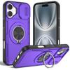 Case for iPhone 16 - TPU+PC, Purple, With Stand