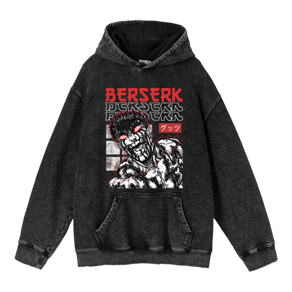 440G Heavy Washed Retro Animation Street Retro Cotton Sweater, Street Tide Hooded Sweater
