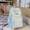 Schoolbag New High-value Schoolbag Ins Style Korean Women's Niche Sweet Plaid Backpack Junior High School Students Lightweight Backpack
