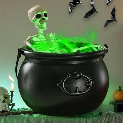 Halloween Decorations Witches Cauldron On Tripod for Yard Decorations Decorative Statues with String Light for Outdoor Indoor