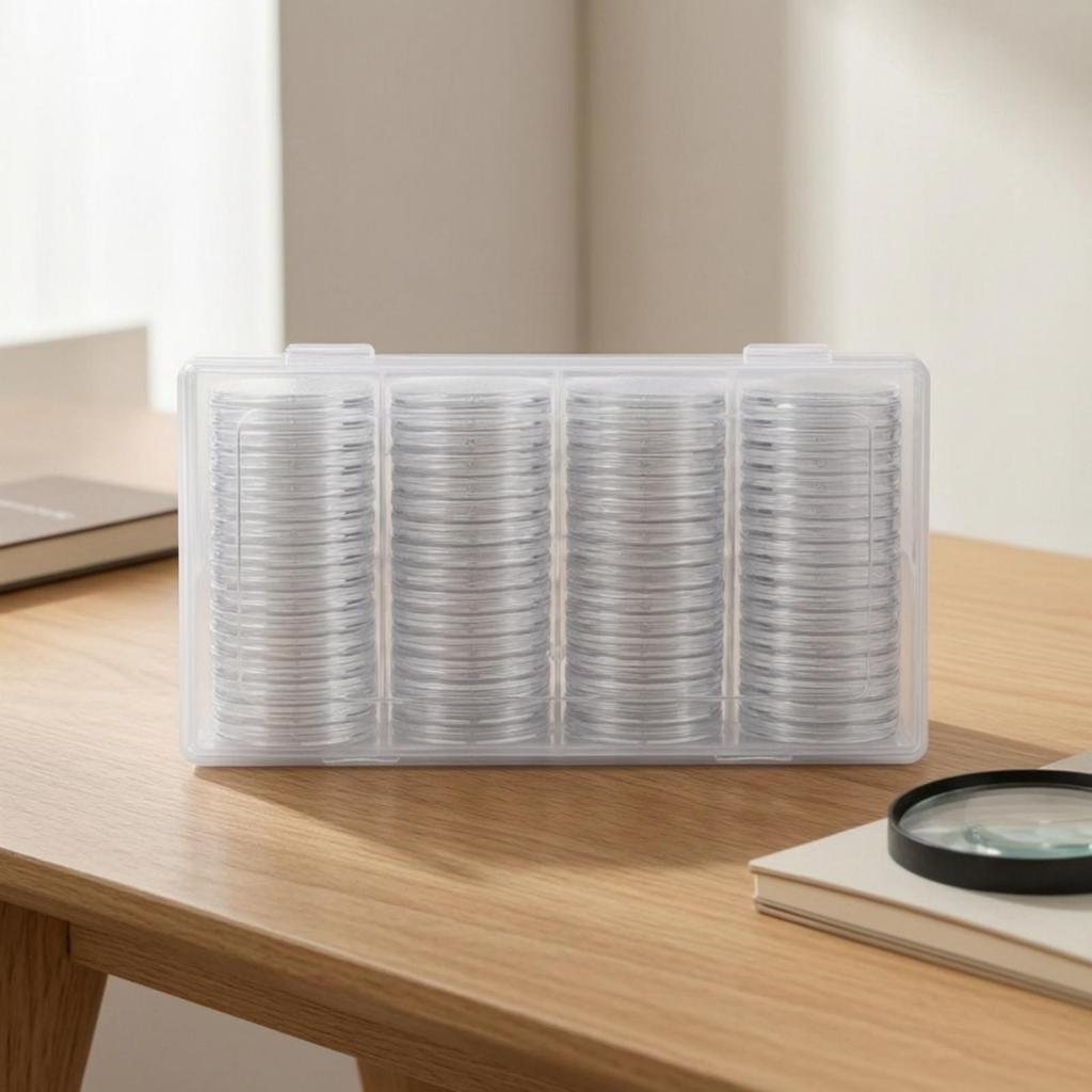 60 Pieces Coin Holder Capsule with Storage Case Compartmentalized Collectible