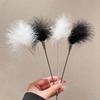 New Chinese Style White Feather Hair Stick For Women Simple Metal Hanfu Chopsticks Hair Clip Pin Headwear Jewelry Accessories
