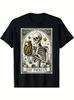 Men's "The Pickles" Tarot Card Skeleton Graphic T-Shirt - Casual, Comfortable Bl