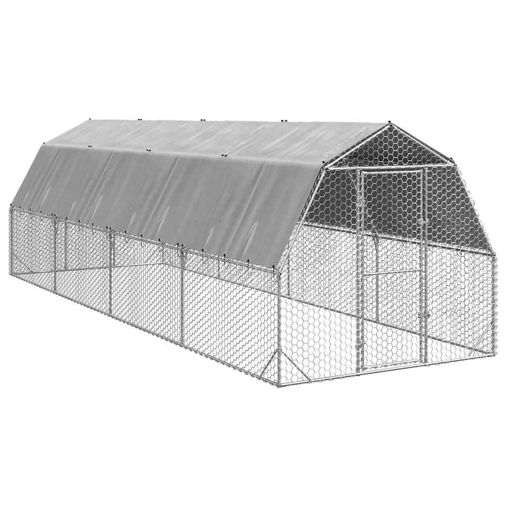 Vidaxl Gabbia con Tetto 2,5X8X2,25 M Acciaio Zincato