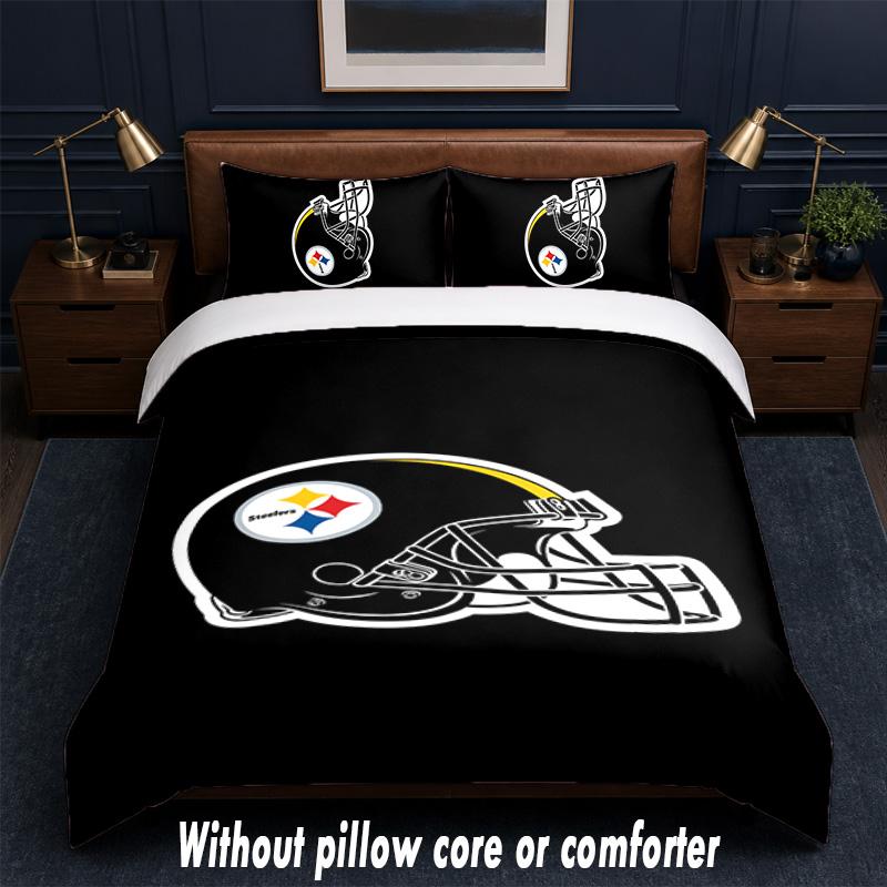 Pittsburgh Steelers Design Bed Bedding Set 1 Duvet Cover + 2 Pillowcases Soft Breathable Household Bed Linens