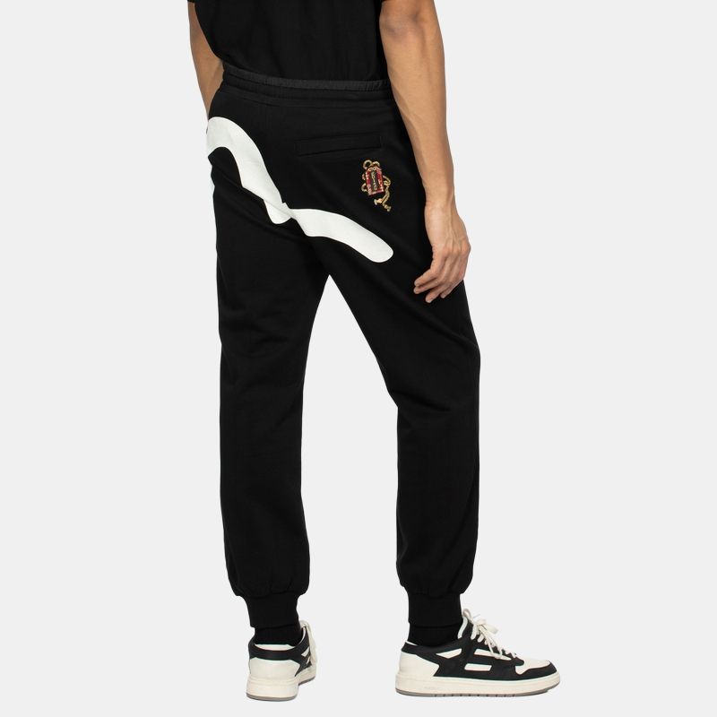 EVISU Casual Pants Men's Black Moderate Cuffed Pants 2ESHTM4SP7062STCT