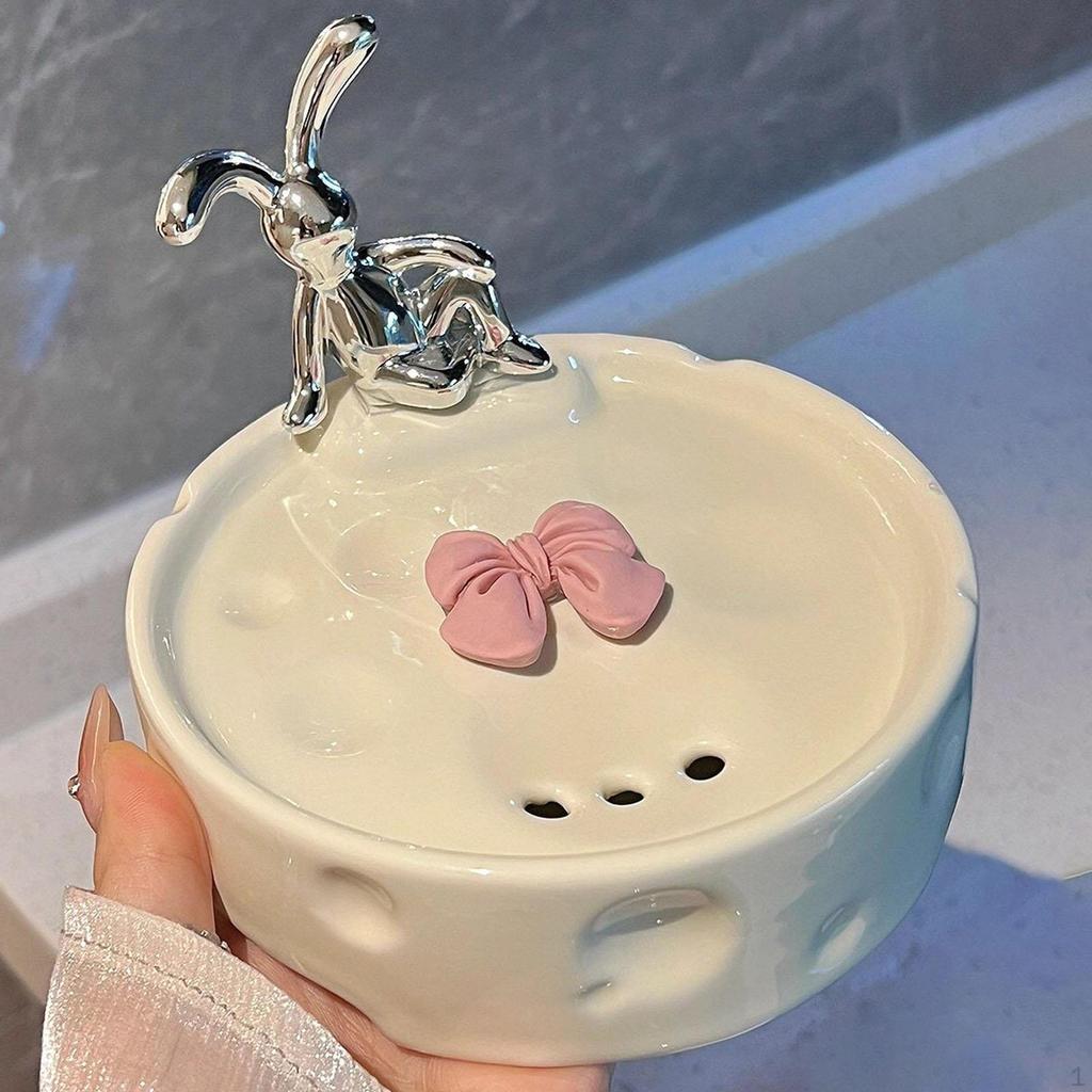 Ceramic Soap Dish with Drainage - Stylish Holder for Kitchen and Bathroom