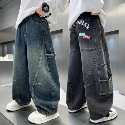 Frühling Herbst Kinder Casual Jeans für Großen Jungen Kindermode Vintage Hosen Baumwolle Jogginghosen Teenager Baby Jungen Kleidung Jeans