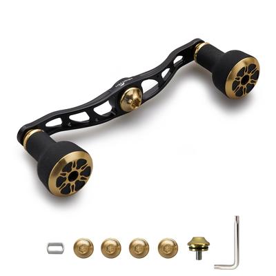 HEIGHTEN Fishing Reel Handle TPE Knob Universal For SHIMANO DAIWA Abu Garcia TPE Arch Series 105mm Black Gold HT24103