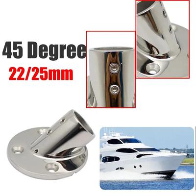 Rundrohrbasis 45 Grad 22/25 mm Marine 316 Edelstahl-Handlaufrohr Marineboot-Yachtzubehör Schienenhalterungen Klammern