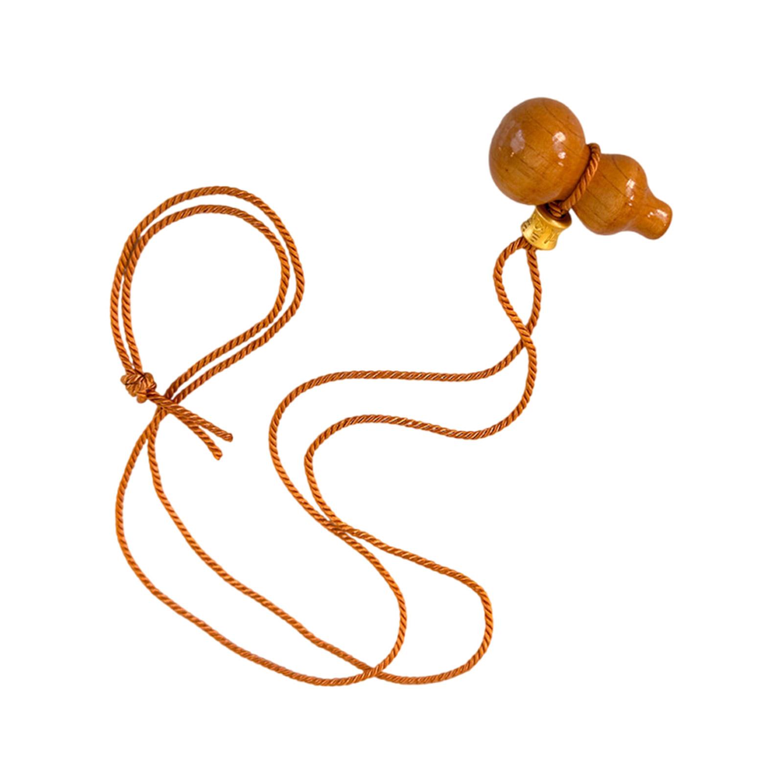 

Handmade Wood Bottle Gourd Pendant Necklace Sweater Chain Wood Texture Suitable for Women Present with Adjustable Rope 3