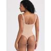 Women High Waist Double Layer Tummy Control U Back Solid Bodysuit