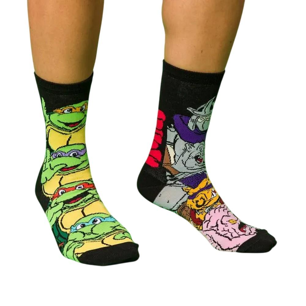 Teenage Mutant Ninja Turtles Unisex Adult Heroes And Villains Crew Socks