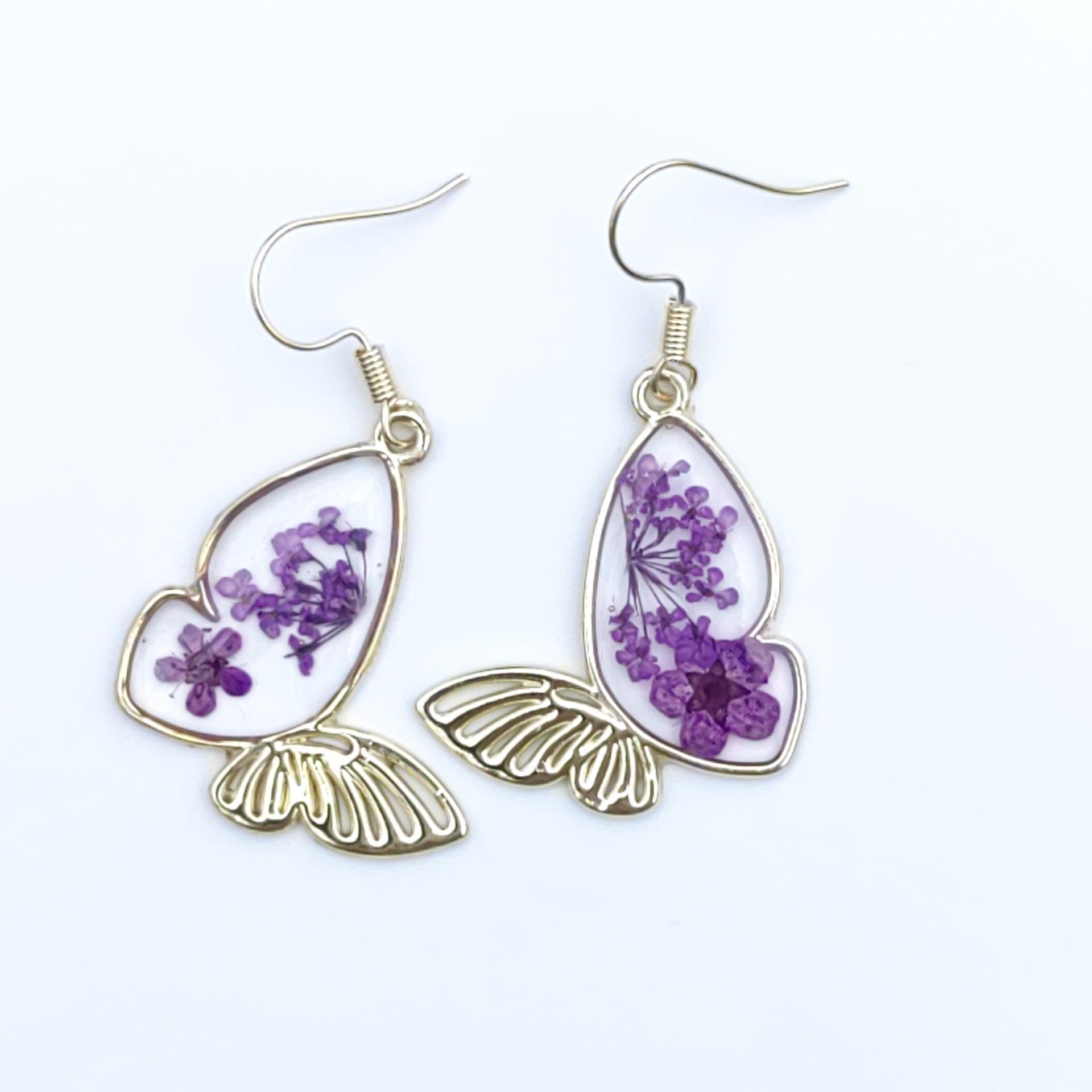 Korean Style Elegant Dried Flower Dangle Earrings for Women – Versatile Summer Vacation Accessory