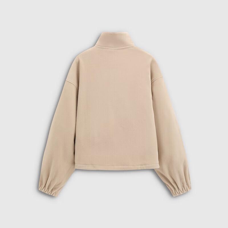 Gap Women's 2025 Fall Wheat Logo Embroidered Loose Fleece Sweatshirt