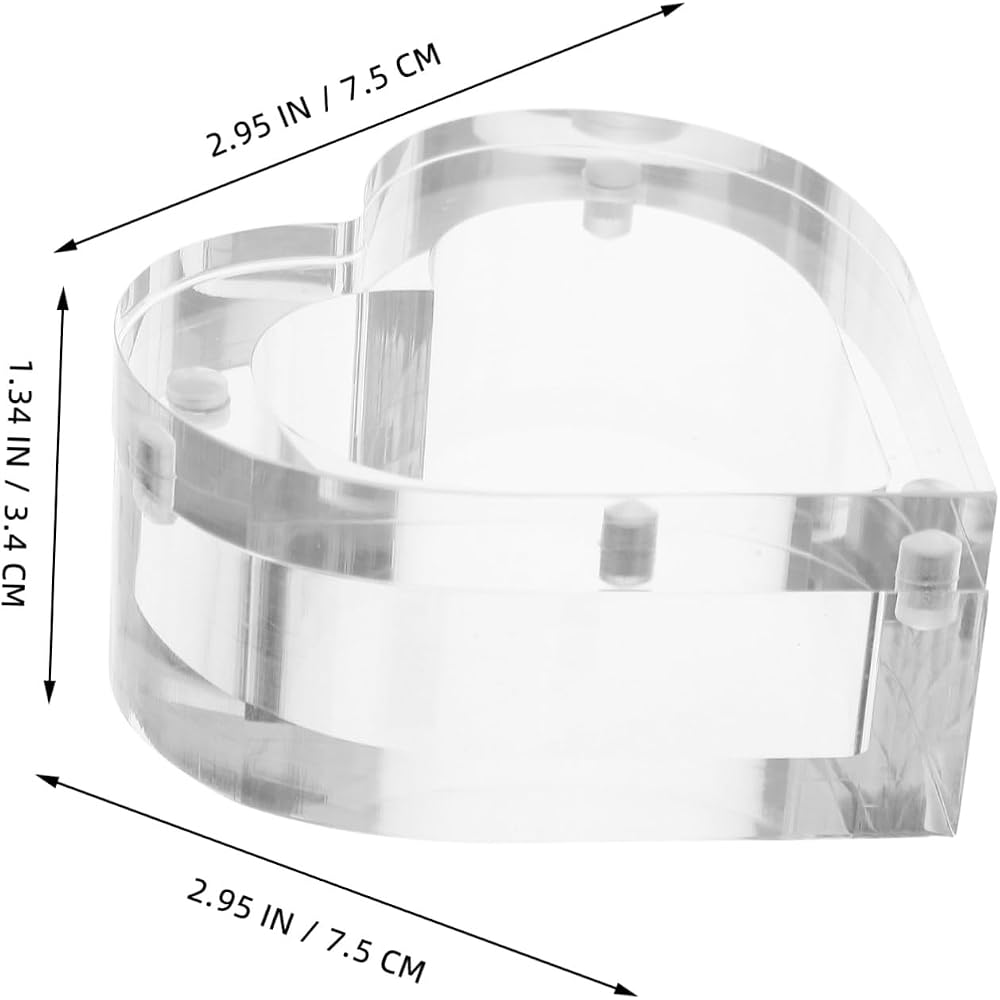SOESFOUFU Clear Heart Ring Display Box Single Slot Ring Holder Small Jewelry Storage Case for Car...