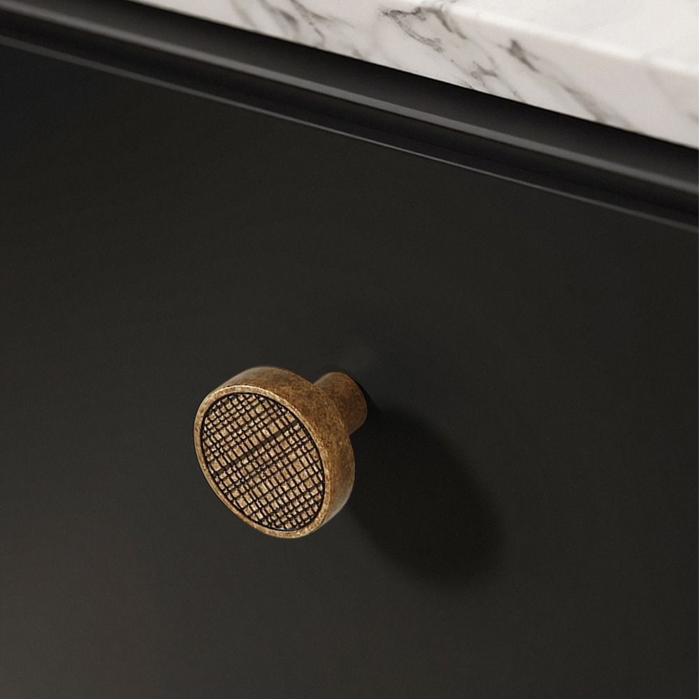1Pcs Durable T Bar Drawer Knob Vintage Grid texture Cabinet Handle Multi-size Cabinet Door Pull Cupboard