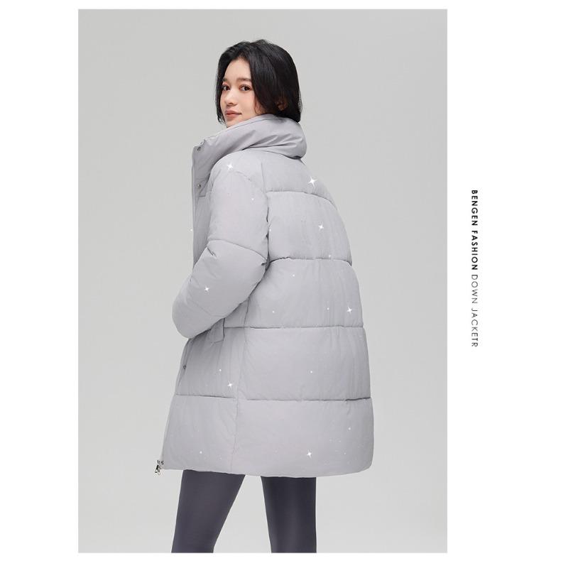 

Куртка с воротником-стойкой с цветочным принтом, на хлопковой подкладке, зима 2025, новая, корейская, свободного кроя, короткая, на хлопковой подкладке, утолщенная, в стиле «хлеб», свободная, на хлопковой подкладке 2XL светло-серый