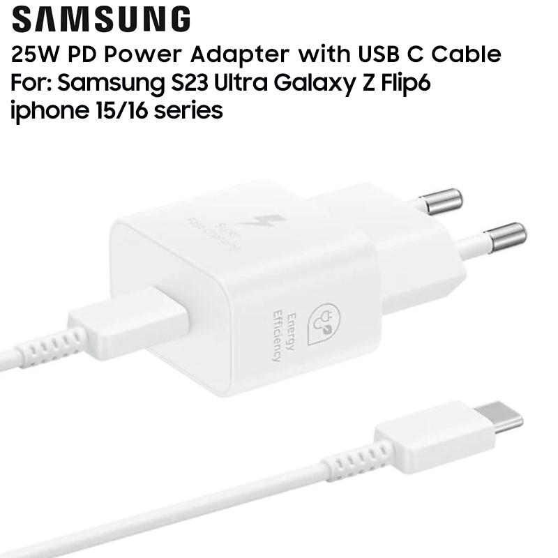 

Оригинальное быстрое зарядное устройство Samsung мощностью 25 Вт с кабелем Type-C 3A для S24 Ultra S24+ S21 Ultra S21+ Z Flip5 6 Z Fold5 6 быстрое зарядное устройство для телефона чёрный