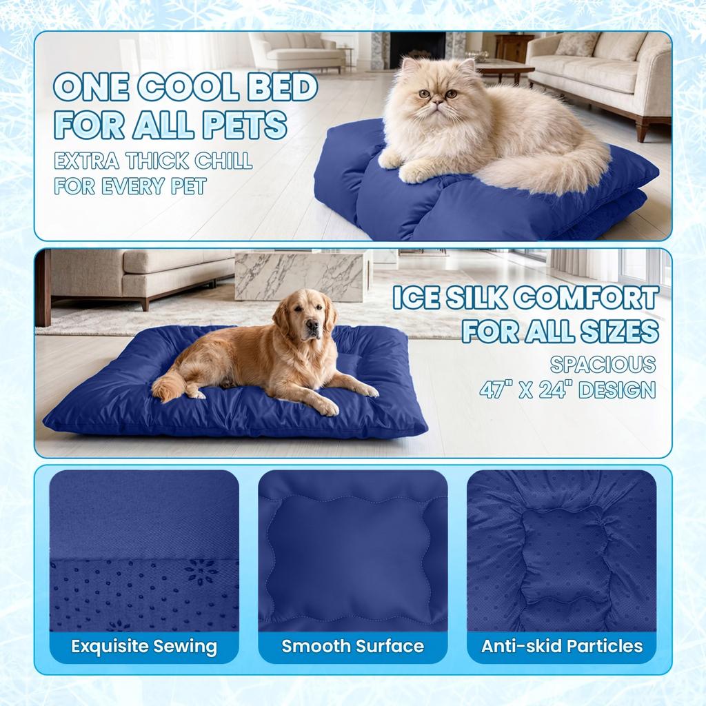 Dog Bed with Breathable Fabric Pet Pad for Hot Summer Days