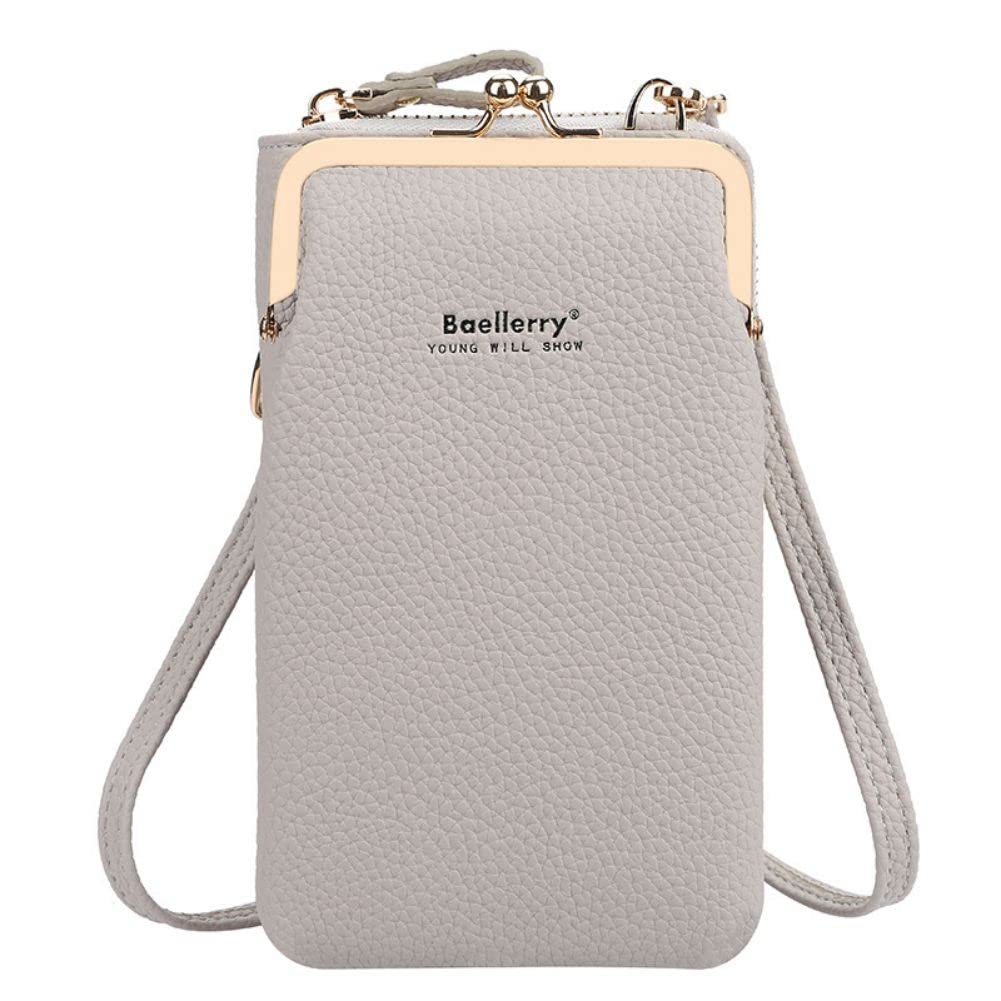 

LeafIn Women s Crossbody Smartphone Pouch, Lightweight, Wallet Pouch, Card Case, and Crossbody Phone Pouch, NB65 (Gray)