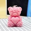 1pc Rose Bear Scented Candle Romantic Heart Shaped Soy Wax Candle for Home Decor, Valentines Day Gift, Wedding Party Decoration
