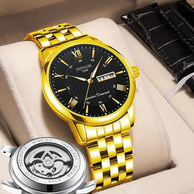 Ceasuri bărbătești cu adevărat Tourbillon, complet automat, nemecanic, calendar dublu, impermeabil, brand la modă, ceasuri bărbătești