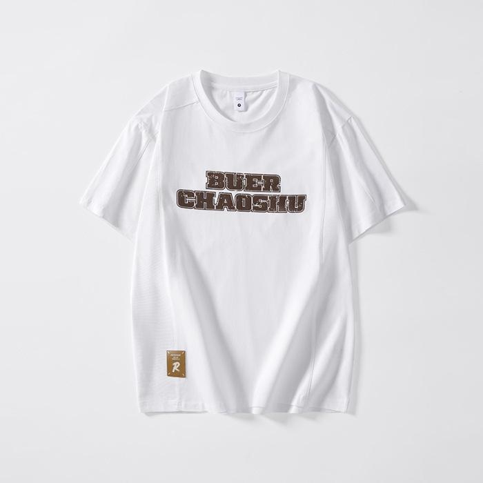 

Новая американская футболка из плотного хлопка с коротким рукавом для мужчин, летняя тонкая футболка из чистого хлопка свободного кроя большого размера 4XL белый