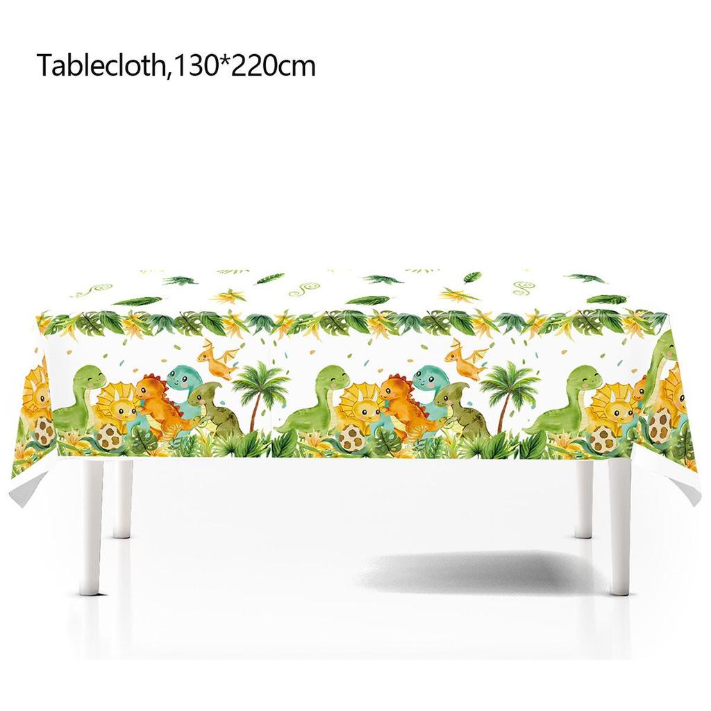 Rainforest Dinosaur Themed Party Tableware Set: Plates, Cups, Napkins, Decorations