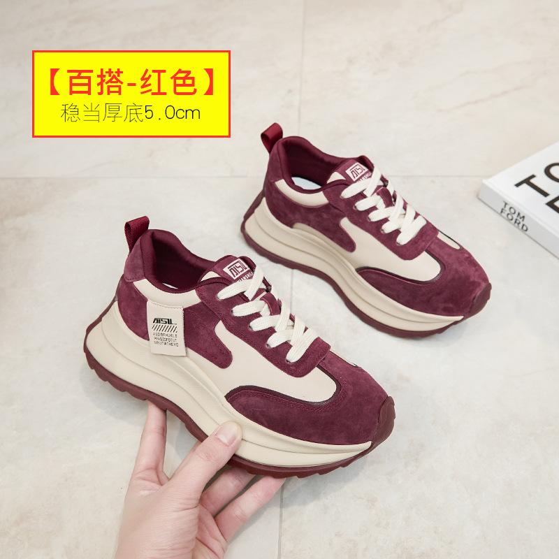 Forrest Gump platform dad shoes women 2025 spring new spring and autumn single Angola red versatile moral training sports
