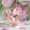 1Pc Double-Walled Glass Coffee Mug With A Real Flower Design Inside, Suitable For Coffee, Milk, And Other Beverages.