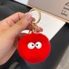 Cute Faux Mink Fur Pom-Pom Keychain: Small Plush Rabbit Fur Pendant for Backpacks.