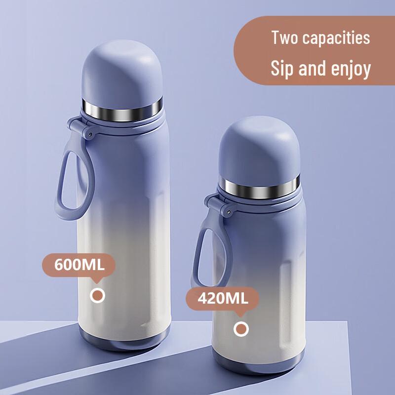 Chef Miss 600ml 316 Stainless Steel Insulated Straw Water Bottle