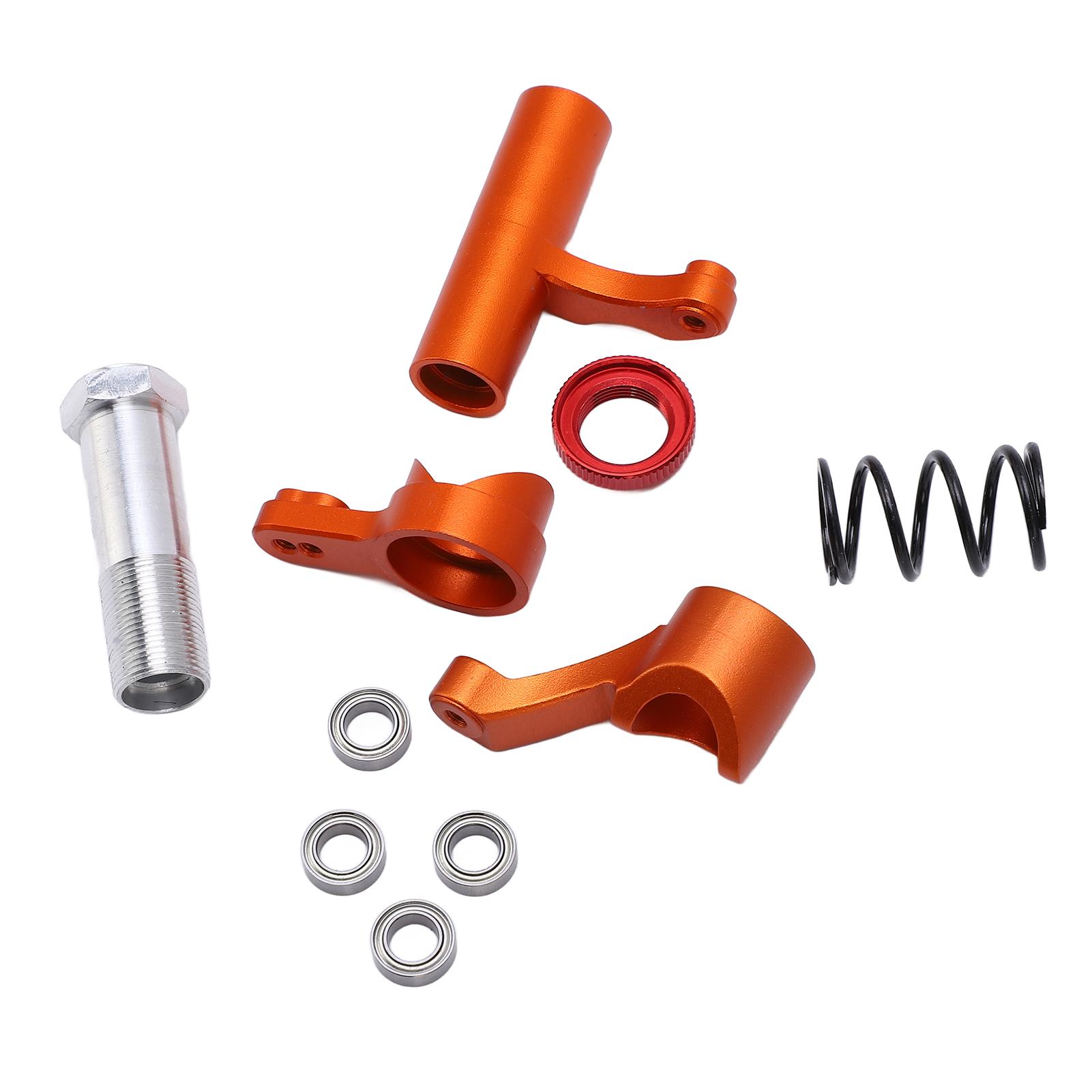 

Aluminum Steering Assembly RC Car Steering Knuckle Kit Orange for ZD Racing 17 Remote Control
