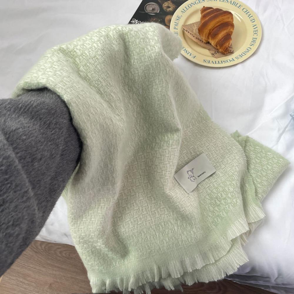 Solid Color Wool Tassel Scarves Soft Warm Bear Shawl Elegant Winter Cashmere Scarf  Student