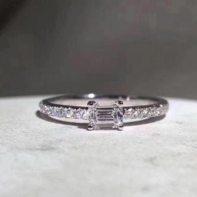925 Sterling Silver Natural Diamond Ring for Women Wedding Bands Diamond Jewelry Gemstone Rings