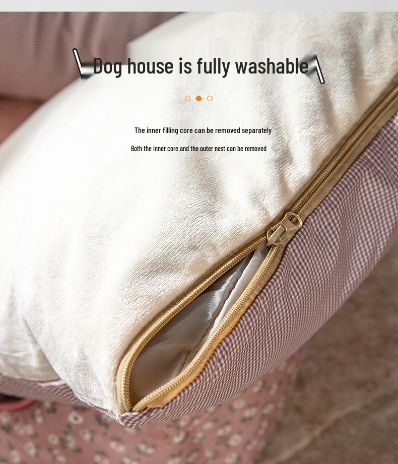 Blumiges Frisches Sommer-Hundebett für Kleine bis Mittelgroße Hunde, Abnehmbar und Waschbar, Alle Jahreszeiten