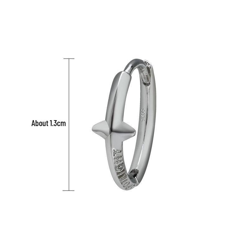 

Чоловічі модні срібні сережки-пусети: Висококласні сережки-кільця в панк-стилі