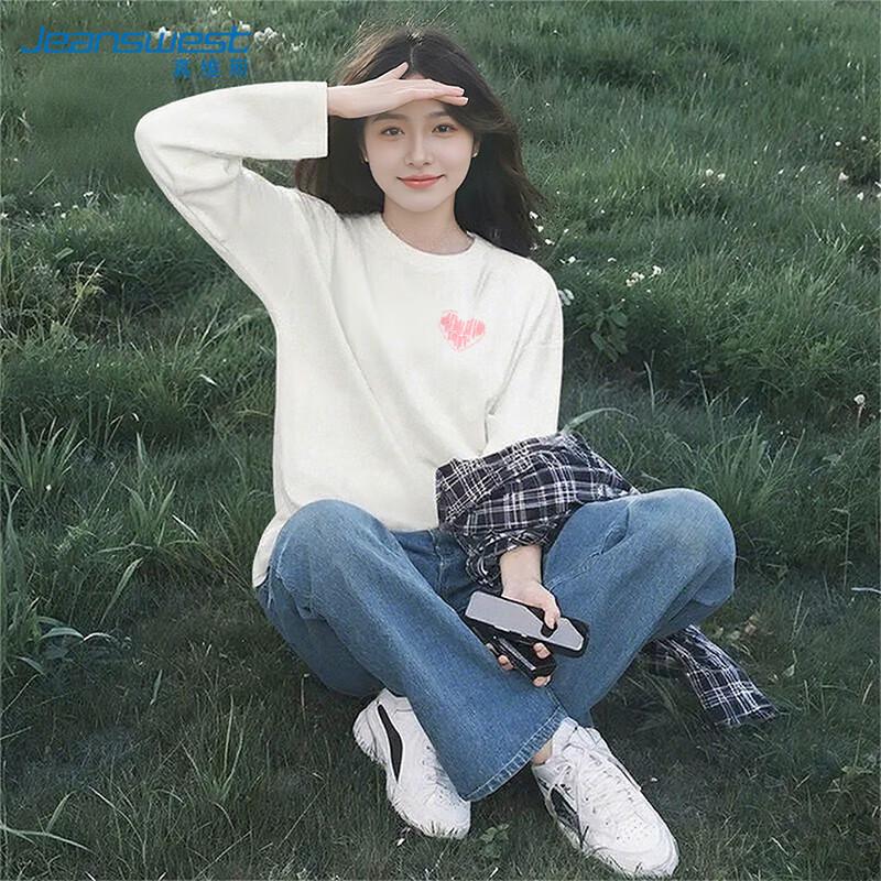 Jeanswest Women s Long Sleeve Cotton Heart Graffiti T-Shirt M