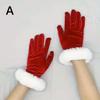 Mit Kunstfellbesatz Feiertags-Fäustlinge Kurze Samthandschuhe Mode Weihnachten Rote Handschuhe Herren Damen