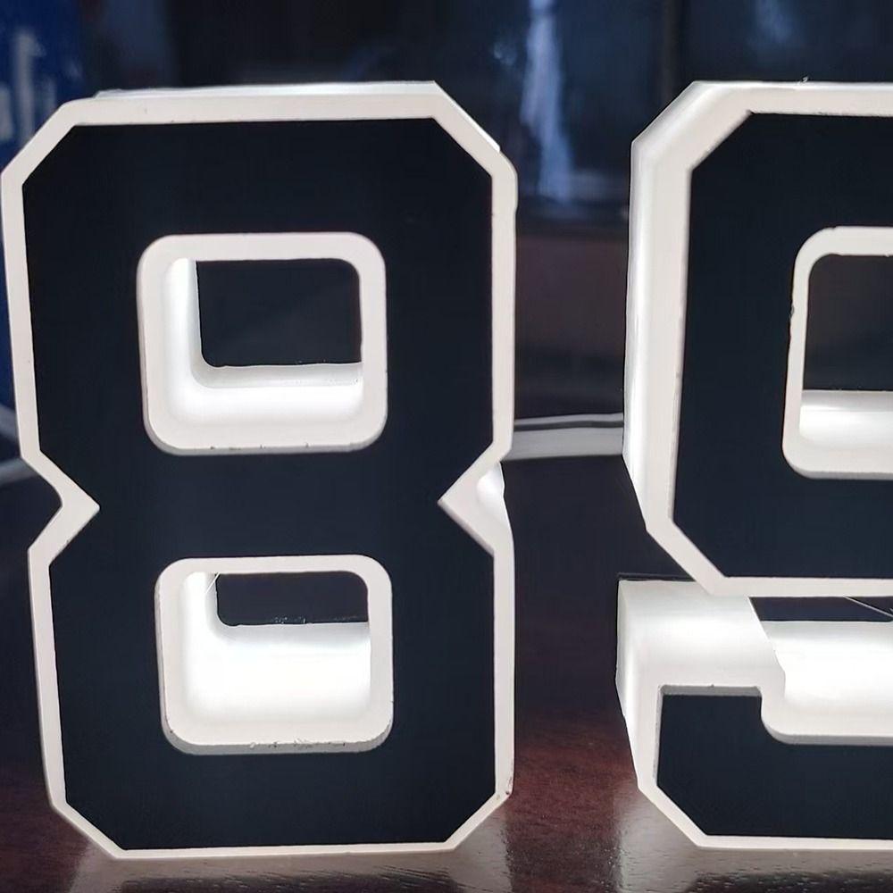 0-9 A-B Illuminated House Number Sign Waterproof Home Wall Decor LED Address Sign  Outdoor Use