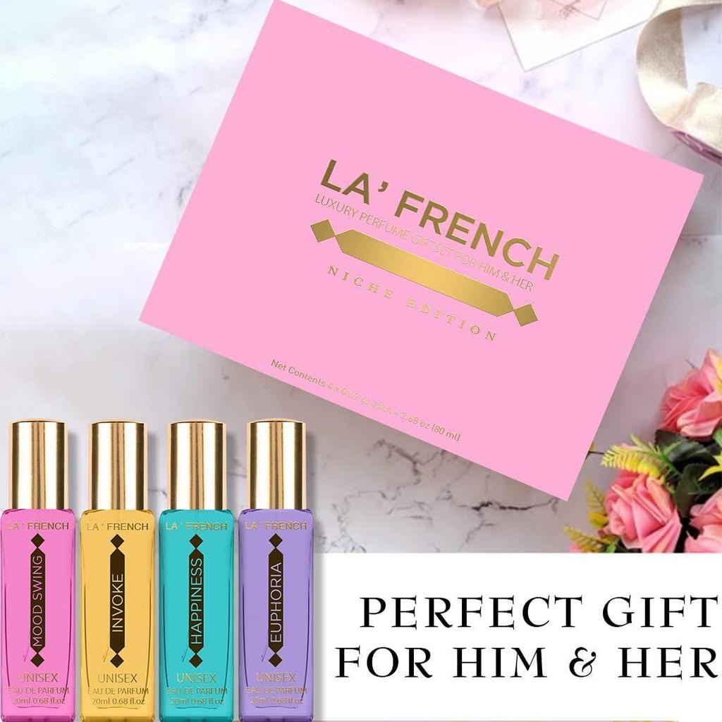 French Niche Edition Luxury Perfume Gift Set 4x20 ML | Extra Long Lasting Fragrance |