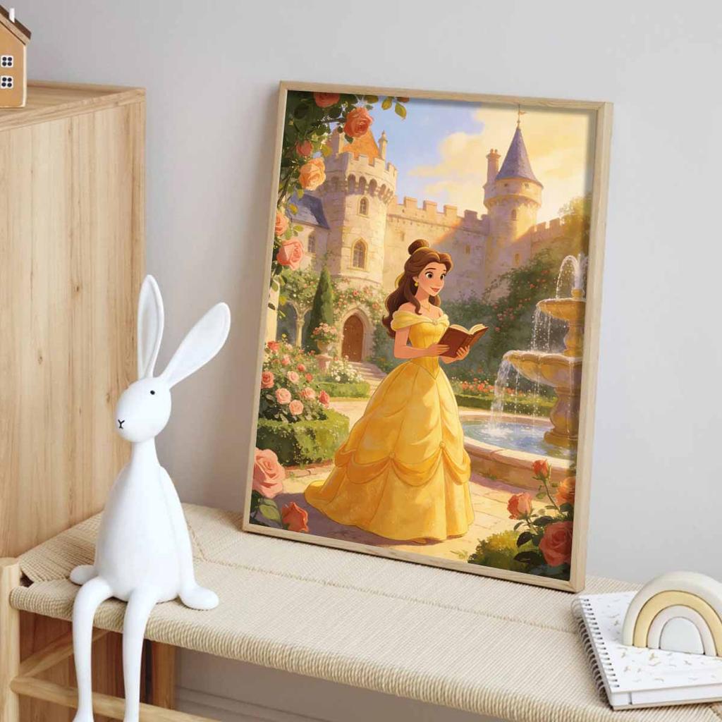 Disney Diamond Painting 5D DIY Full Circle Diamond Painting Kit Home Bedroom Wall Decor Crafts Belle Castle Garden Roses Fountain