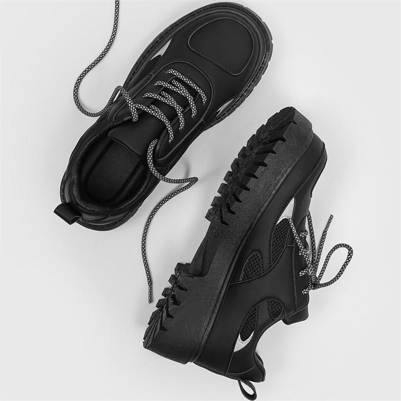 Autumn business casual British black big head heightening leather shoes sports trendy shoes
