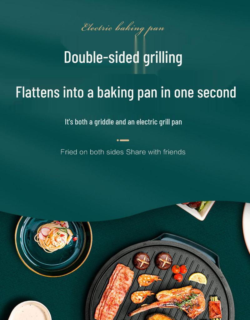 Aux Double-Sided Electric Griddle: Non-Stick Pancake & Crepe Maker with Enlarged Deep Pan